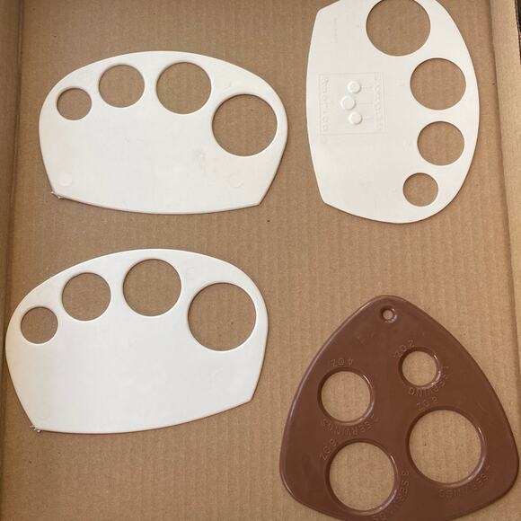 Vintage Pasta Measuring Portion Tools Cooking Club of America USA Set of 4 used - Picture 6 of 6